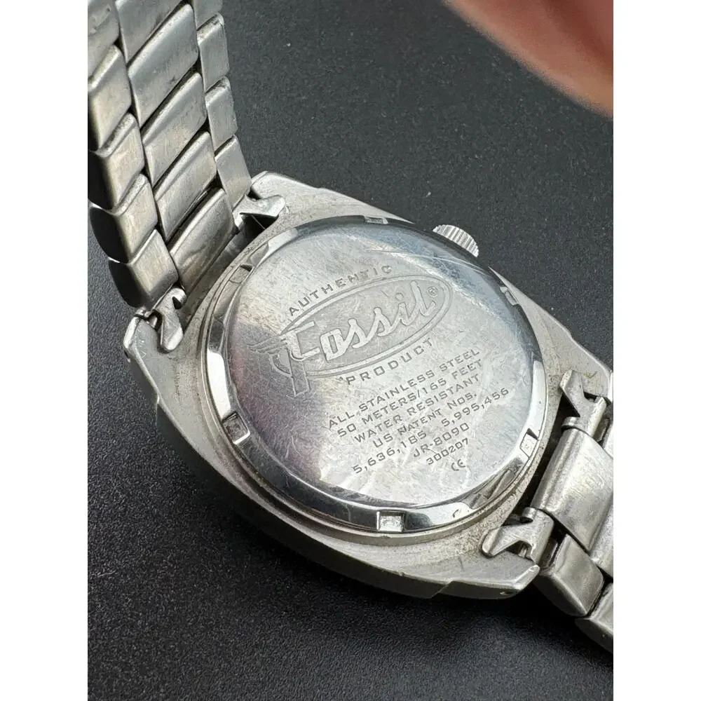 Fossil Big Tic JR-8090 Vintage Analog Watch Stainless Steel
